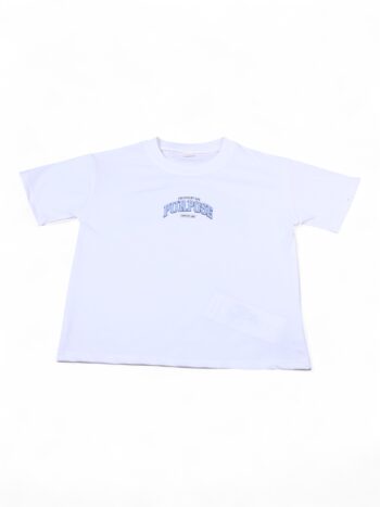 White Back Print Round Neck Double Knit Cotton Half Sleeve T-Shirt For 7 To 12 Years Boys-11478712