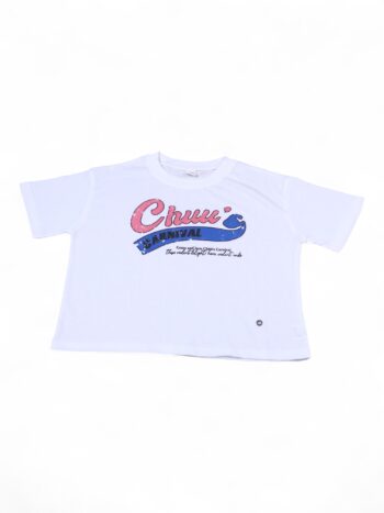 White Round Neck Double Knit Cotton Half Sleeve T-Shirt For 4 To 9 Years Girls-11478721