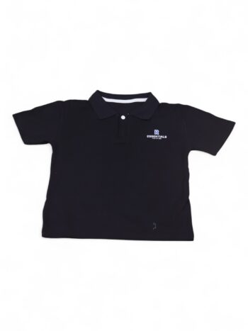 Black Back Print Polo Neck Double Knit Cotton Half Sleeve T-Shirt For 3 To 8 Years Boys-11478752