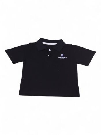 Black Polo Neck Double Knit Cotton Half Sleeve T-Shirt For 4 To 9 Years Boys-11478801