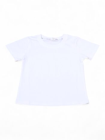 White Polo Neck Double Knit Cotton Half Sleeve T-Shirt For 7 To 12 Years Boys-11478812