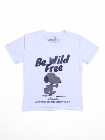 White Round Neck Double Knit Cotton Half Sleeve T-Shirt For 3 To 10 Years Boys-11824951