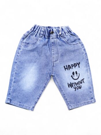 Blue 2 Way Stretch Baggy-Shin Length Casual Denim Shorts For 1.5 To 6 Years Boys-12055481