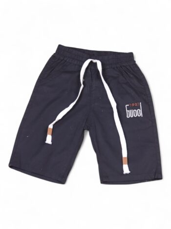 Black 2 Way Stretch Straight-Knee Length Casual Cotton Shorts For 3 To 7 Years Boys-12057722