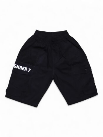 Black Non-<Stretchable> Baggy-Shin Length Casual Denim Shorts For 6 To 10 Years Boys-12058341