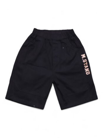 Black 2 Way Stretch Baggy-Knee Length Casual Cotton Shorts For 18 Months To 6 Years Boys-12061192