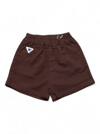 Brown 2 Way Stretch Baggy-Thigh Length Casual Cotton Shorts For 12 Month To 5 Years Girls-12063094