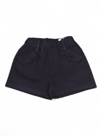 Black 2 Way Stretch Baggy-Mini Length Comfy Denim Shorts For 18 Months To 4 Years Girls-12066071