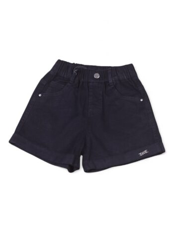 Black Non-<Stretchable> Baggy-Mini Length Comfy Denim Shorts For 4 To 8 Years Girls-12066122