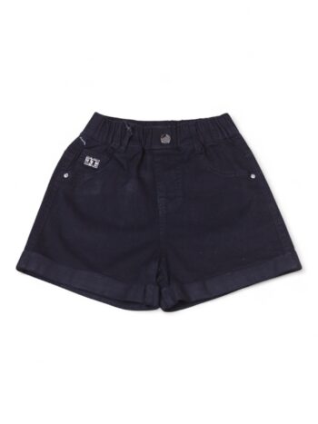 Black 2 Way Stretch Baggy-Mini Length Comfy Denim Shorts For 6 To 10 Years Girls-12066151