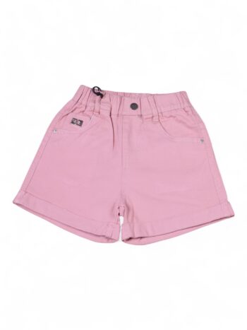 Pink 2 Way Stretch Baggy-Mini Length Comfy Denim Shorts For 6 To 10 Years Girls-12066152