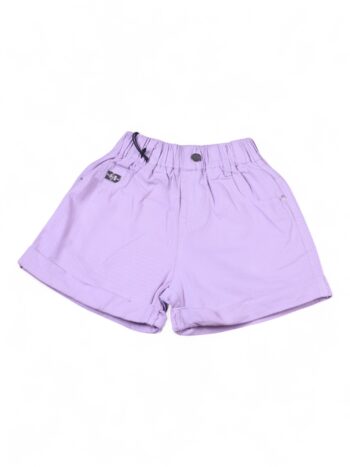 Purple 2 Way Stretch Baggy-Mini Length Comfy Denim Shorts For 6 To 10 Years Girls-12066153