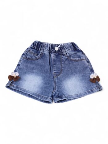 Blue Non-<Stretchable> Baggy-Mini Length Comfy Denim Shorts For 2 To 7 Years Girls-12066581
