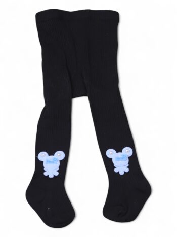 Black High Waist Cotton Leggings For 6 Months To 4 Years Girls-13302222