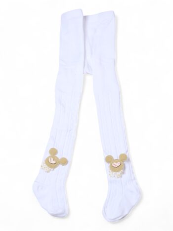 White High Waist Cotton Leggings For 5 To 10 Years Girls-13302252