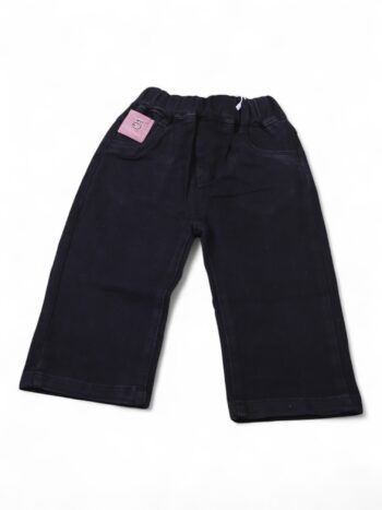 Black Soft Non-<Stretchable> Baggy-Straight Denim Pants For 2 To 5 Years Girls-13459352