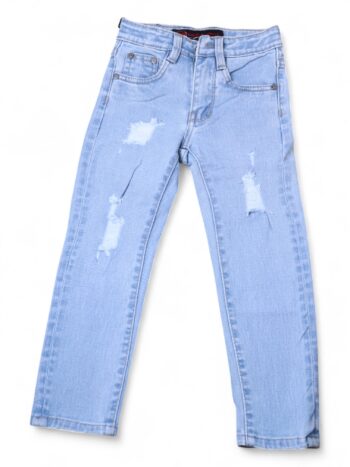 Blue Soft Non-<Stretchable> Baggy-Straight Denim Pants For 6 To 9 Years Boys-13460411