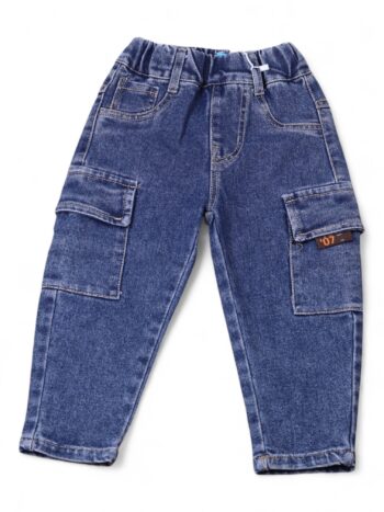 Blue Soft Non-<Stretchable> Baggy-Tapered Denim Pants For 2 To 4 Years Boys-13460791