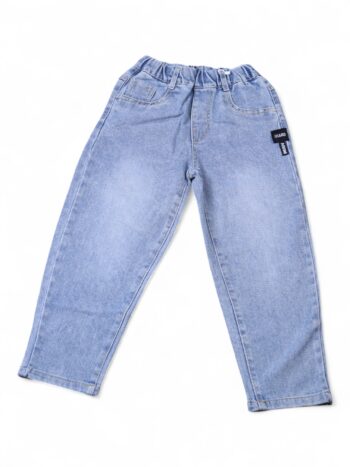 Blue Soft Non-<Stretchable> Baggy-Tapered Denim Pants For 6 To 9 Years Boys-13460811