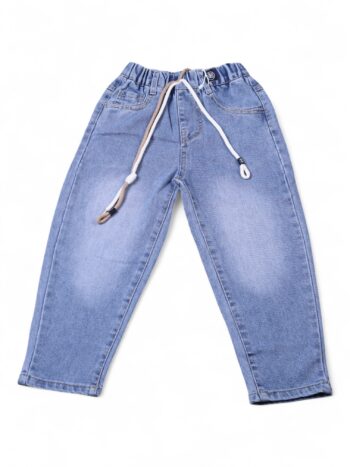 Blue Soft Non-<Stretchable> Baggy-Tapered Denim Pants For 5 To 9 Years Boys-13460841