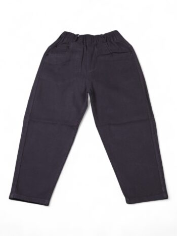 Black Soft 2 Way Stretch Baggy-Straight Cotton Pants For 4 To 9 Years Boys-13461891