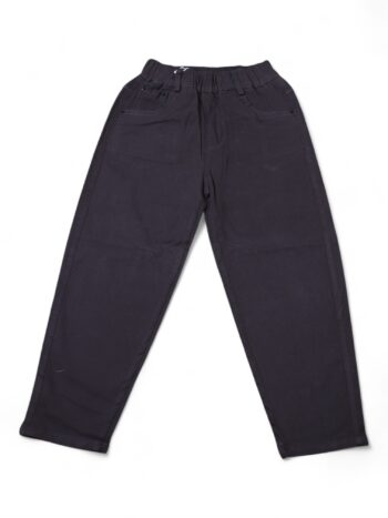 Black Soft 2 Way Stretch Baggy-Tapered Cotton Pants For 7 To 12 Years Boys-13461904