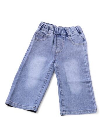 Blue Soft Non-<Stretchable> Baggy-Straight Denim Pants For 8 To 12 Years Girls-13462211