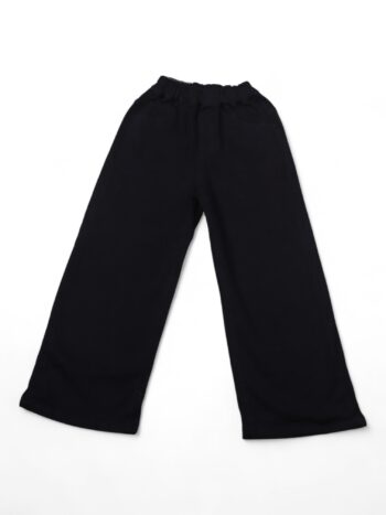 Black Soft 2 Way Stretch Baggy-Straight Denim Pants For 8 To 12 Years Girls-13462332