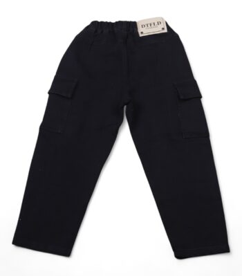 Black Soft 2 Way Stretch Baggy-Tapered Denim Pants For 1.5 To 4 Years Boys-13462392
