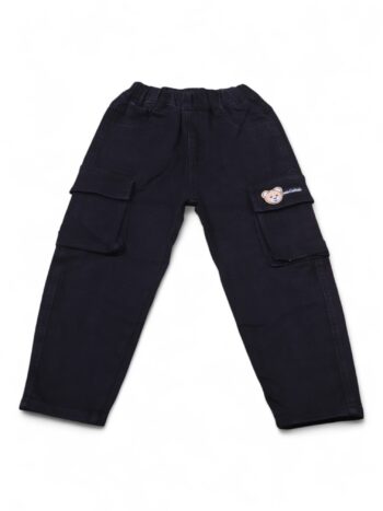 Black Soft Non-<Stretchable> Baggy-Tapered Denim Pants For 5 To 9 Years Boys-13462412