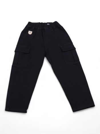 Black Soft 2 Way Stretch Baggy-Tapered Denim Pants For 6 To 9 Years Boys-13462442