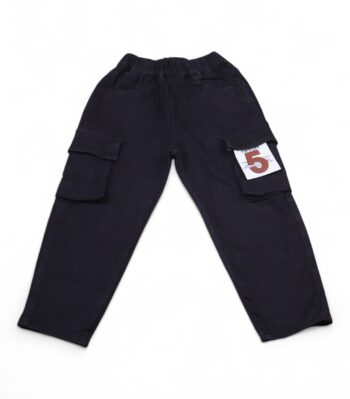 Black Soft Non-<Stretchable> Baggy-Tapered Denim Pants For 4 To 8 Years Boys-13462492