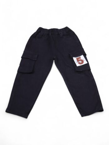Black Soft Non-<Stretchable> Baggy-Tapered Denim Pants For 4 To 8 Years Boys-13462492