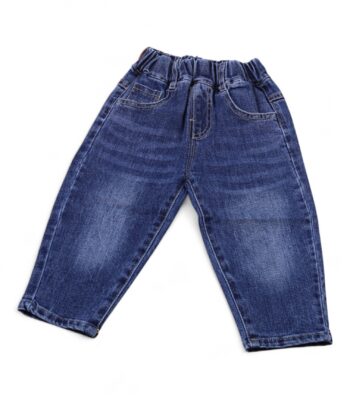 Blue Soft Non-<Stretchable> Baggy-Tapered Denim Pants For 1.5 To 4 Years Boys-13462521