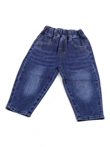 Blue Soft Non-<Stretchable> Baggy-Tapered Denim Pants For 1.5 To 4 Years Boys-13462521