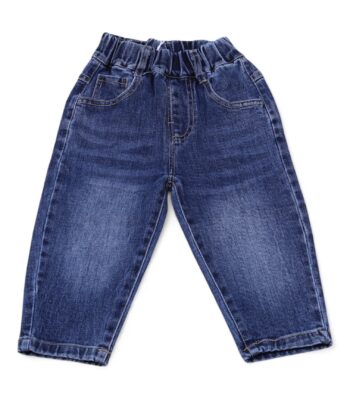 Blue Soft 2 Way Stretch Baggy-Tapered Denim Pants For 2 To 4 Years Boys-13462531