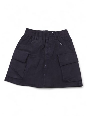 Black Thigh Length Denim Grunge Skirt For 4 To 10 Years Girls-14026882