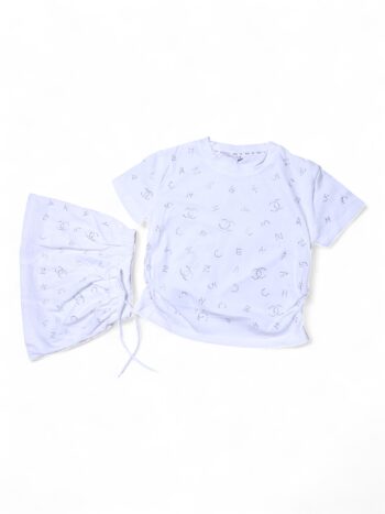 White Casual Summer 2 Piece Combo-Set For 4 Years To 9 Years Girls-15088202