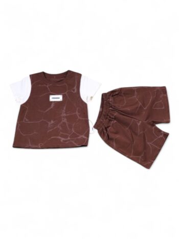 Brown Casual Summer 2 Piece Combo-Set For 18 Months To 5 Years Child-15089101