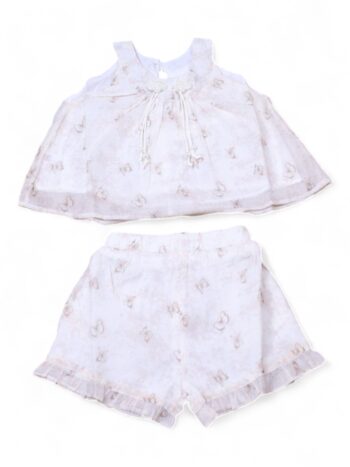Cream Casual Summer 2 Piece Combo-Set For 18 Months To 6 Years Girls-15089421
