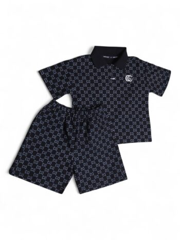 Black Casual Summer 2 Piece Combo-Set For 4 To 9 Years Child-15091523