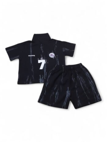 Black Casual Summer 2 Piece Combo-Set For 3 To 8 Years Boys-15091592