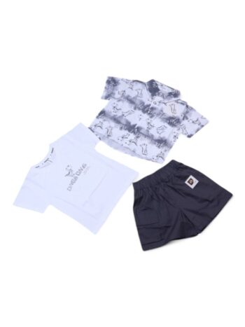 Black-White Casual Summer 3 Piece Combo-Set For 18Months To 6 Years Boys-15091921