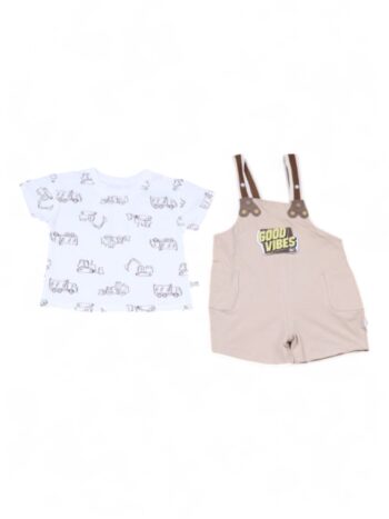 Khaki Casual Summer 2 Piece Combo-Set For 12 Months To 3 Years Girls-15092502