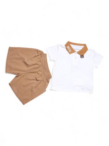 Creamy Casual Summer 2 Piece Combo-Set For 18 Month To 5 Year Boys-15092932