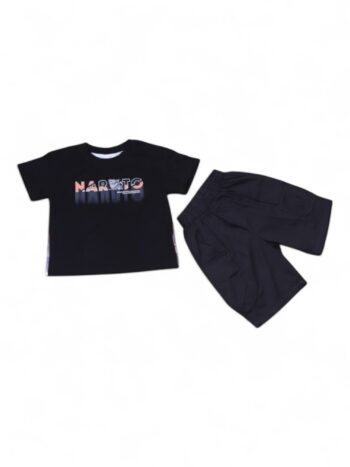 Black Casual Summer 2 Piece Combo-Set For 4 To 9 Years Boys-15093012
