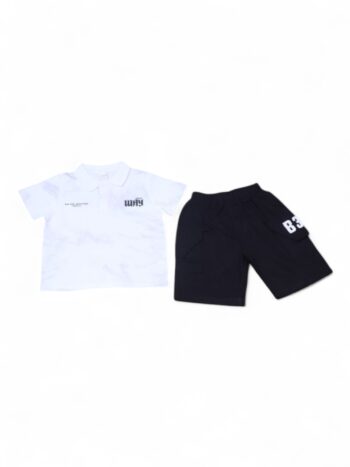 White Comfy Summer 2 Piece Combo-Set For 4 To 9 Years Boys-15093021