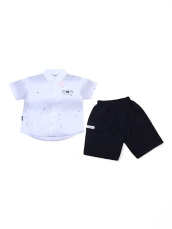 White-Black Casual Summer 2 Piece Combo-Set For 4 To 9 Years Boys-15093051