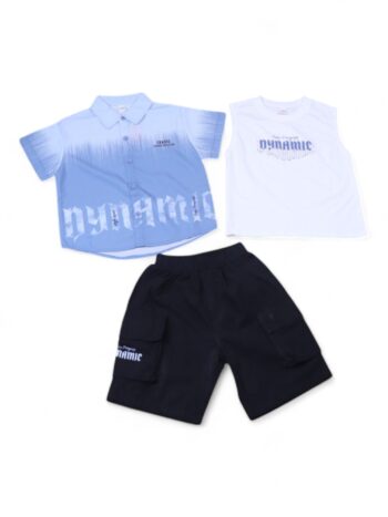 Blue Casual Summer 3 Piece Combo-Set For 4 To 9 Years Boys-15093062