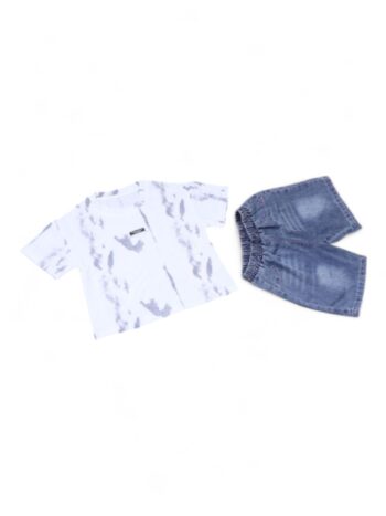 White Casual Summer 2 Piece Combo-Set For 18 Months To 5 Years Boys-15093392